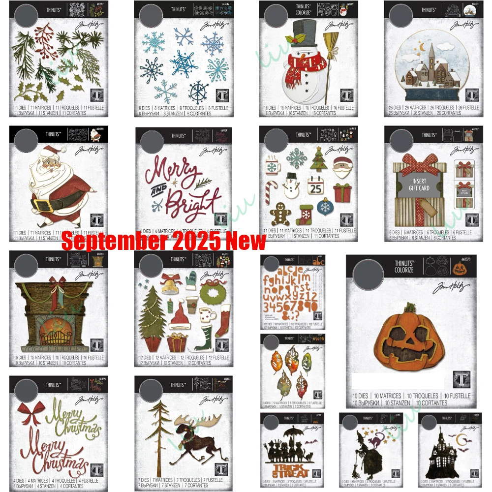 

2025 September New Metal Cutting Dies for DIY Crafts Handmade Diary Photo Album Halloween Christmas Ribbon Thinlits Snowglobe