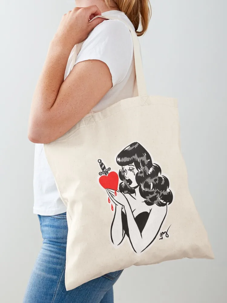 

Sad Bettie Pinup Tote Bag Handbags women women bag large size bags Canvas bag for women