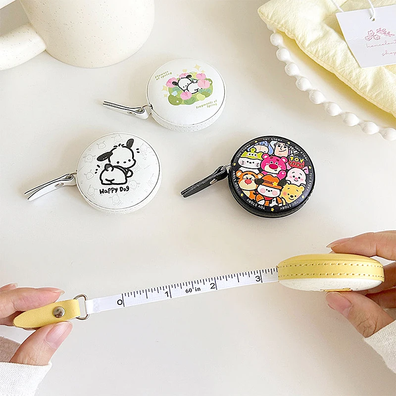 Sanrios My Melody Kuromi Pochacco Measuring Height Clothes Legs Bustcartoon Portable Retractable Tape Mini Gadget Ruler Band