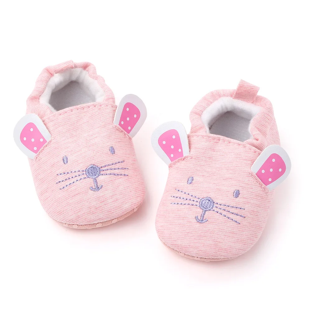 EWODOS Toddler Baby Girls Cute Cartoon Flats Infant Babies Soft Sole First Walker Crib Shoes for Party Festival Baby Shower