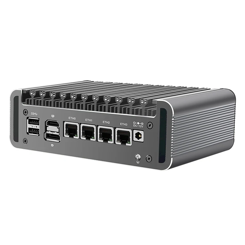 Solid Firewall Mini PC Intel Core 3 N355 N305 8 Core N150 N100 DDR5 2xNVMe 4xi226-V 2.5G Fanless Soft Router Proxmox Host Server