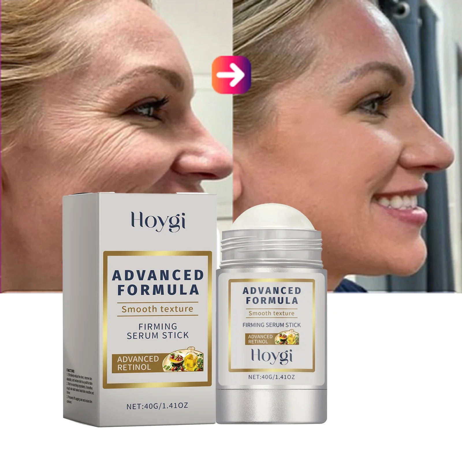 Barra de Retinol y Ácido Hialurónico Antiarrugas, Reafirmante, Minimiza Poros, Hidratación 24H, Bálsamo Coreano Antienvejecimiento