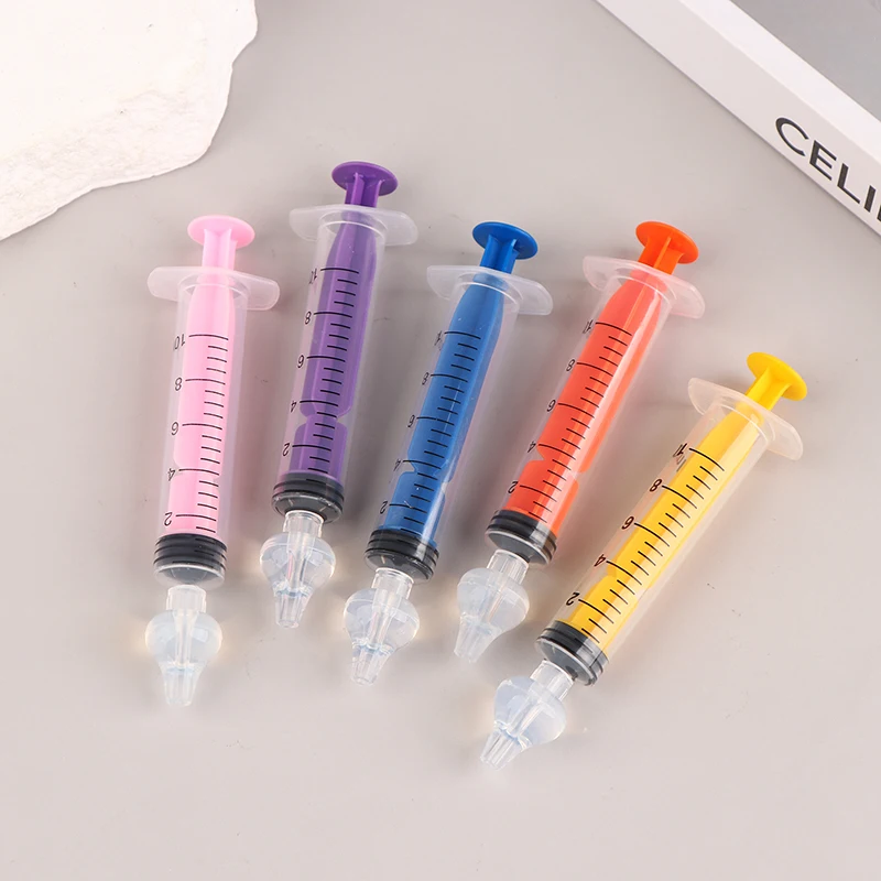 2Pcs 10ML Baby Silicone Nasal Aspirator Nasal Syringe For Infant Safe Nasal Washer Needle Tube Cleaner Newborns Nose Cleaner