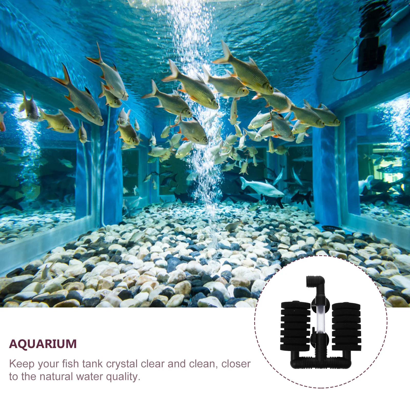 

Dual Sponge Aquarium Filter Wall Hanging Suction Cup Biochemical Water Filtration Fish Tank Oxygen Pump Reusable Safe Clear Pet