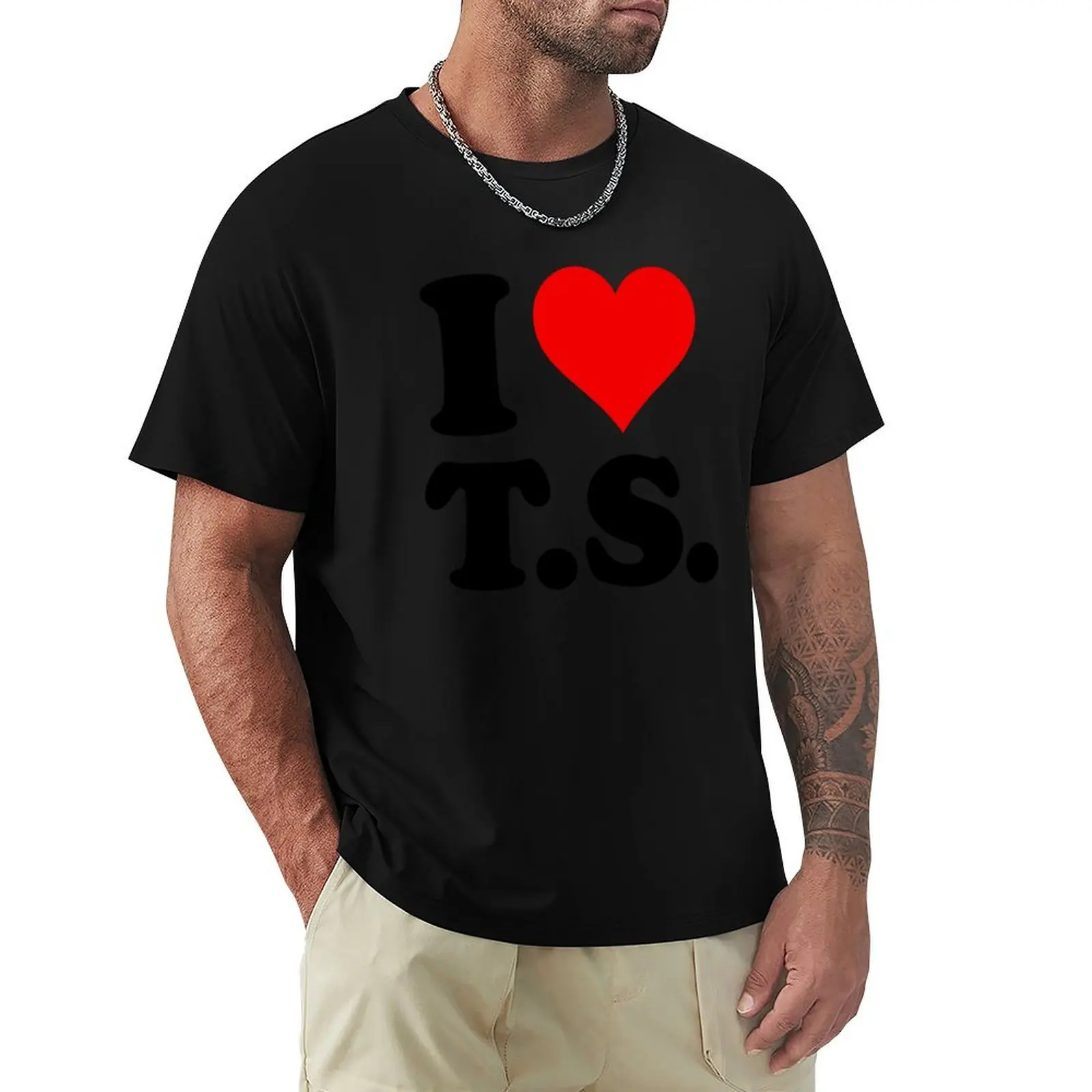 I Heart TS I Love TS T S T.S. WH2 T-Shirt Big and Tall Basic Tee Shirt