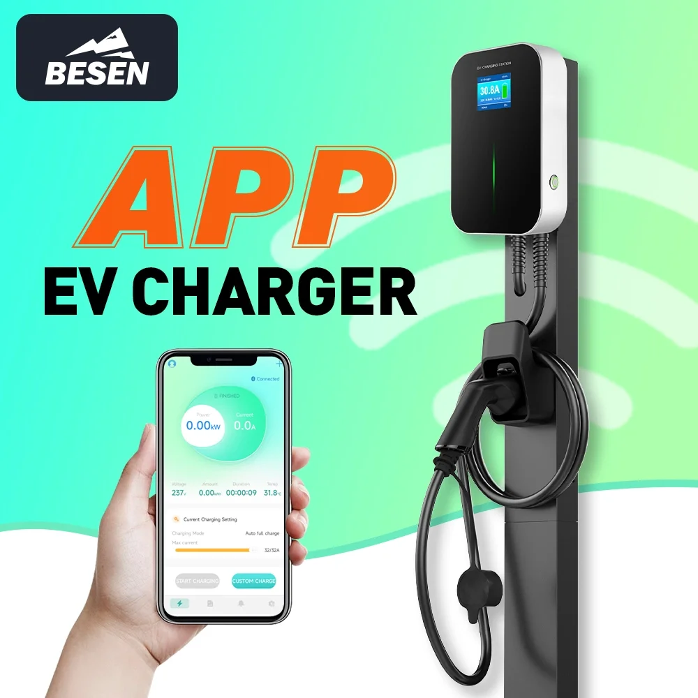 Besen produttore APP commerciale Smart Control Wallbox Mode 3 32A 7kw Mobile Home AC veicolo elettrico EV caricabatteria da parete per auto