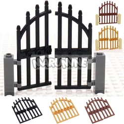 Marumine MOC Bricks Door 1x4x9 Arched Iron Gate Accessories Compatible 42448 City Street View House Buidling Blocks Castle Parts
