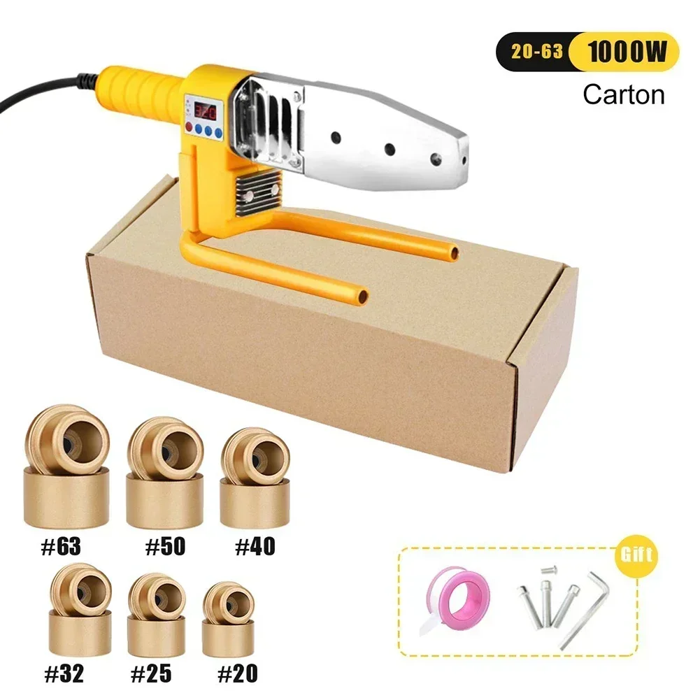 Máquina de soldadura por fusión en caliente, soldadora de tubos de Metal, antideslizante, PP/PPR/PB/PE/PP-C, cabezales de soldadura de llave de repuesto, color amarillo