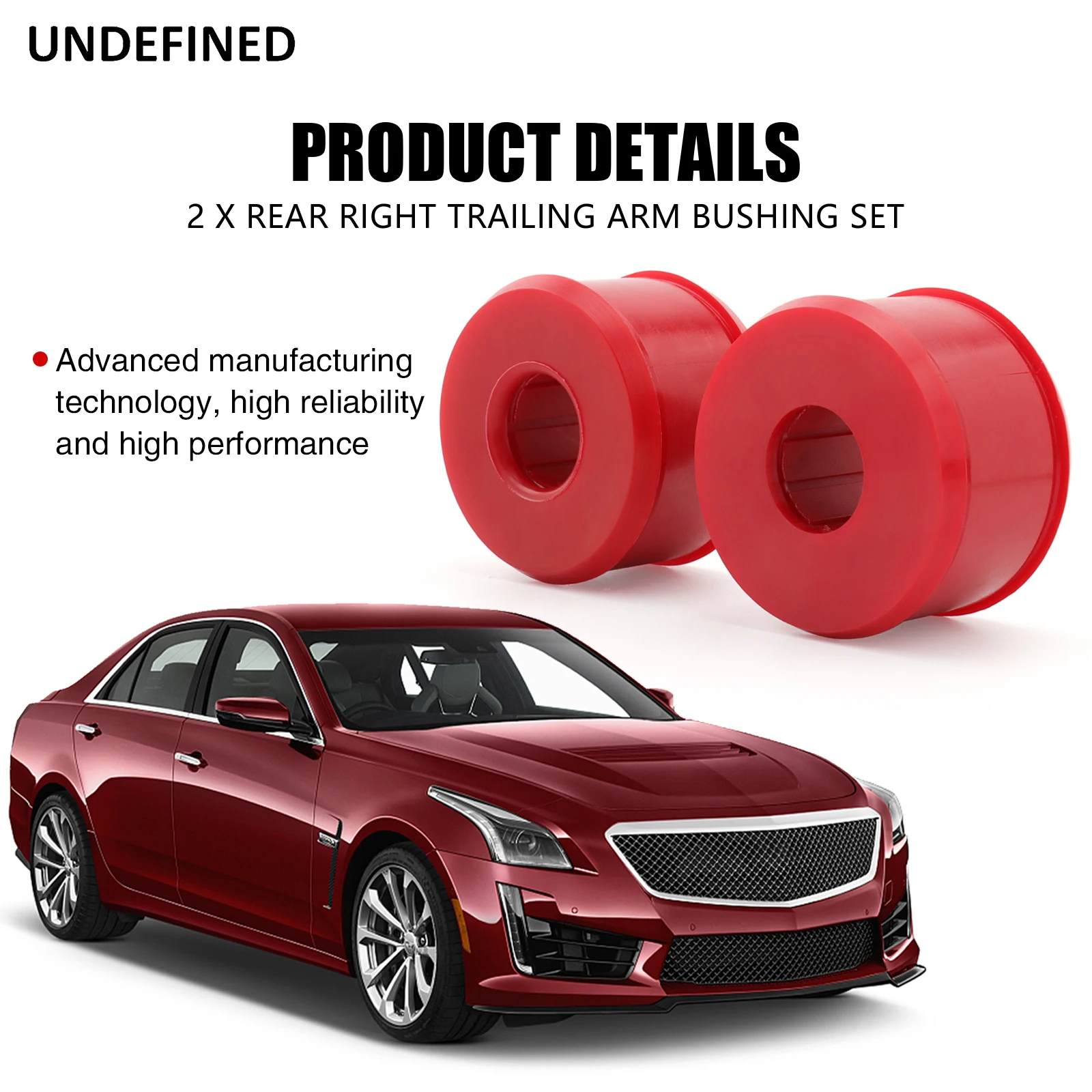 Suspension Rear Trailing Arm Bushings 16.7106R Fits For Honda Civic /Civic del Sol/ CRX  For Integra 1994-2001 Red Polyurethane