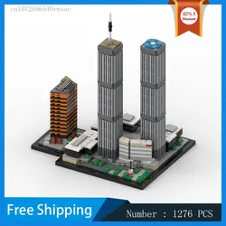 The World Trade Center MOC Building Blocks Modular Model DIY Bricks Assemble Toy Birthday Presents City Architectural Landscape