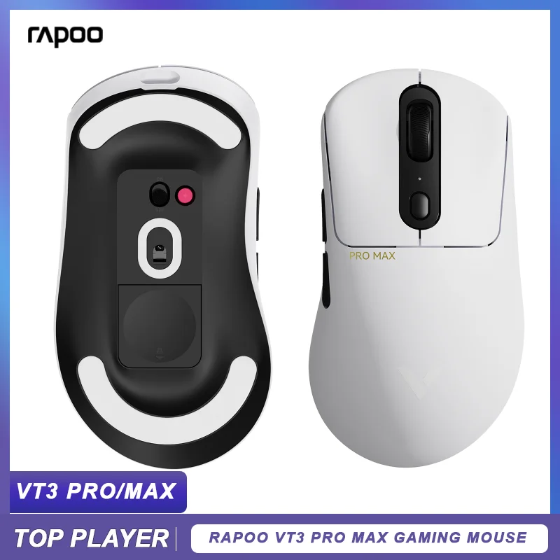 

Беспроводная игровая мышь Rapoo Vt3pro Max, эргономичная легкая мышь Paw3995 с двумя режимами, без потерь, с долгим сроком службы, с аккумулятором