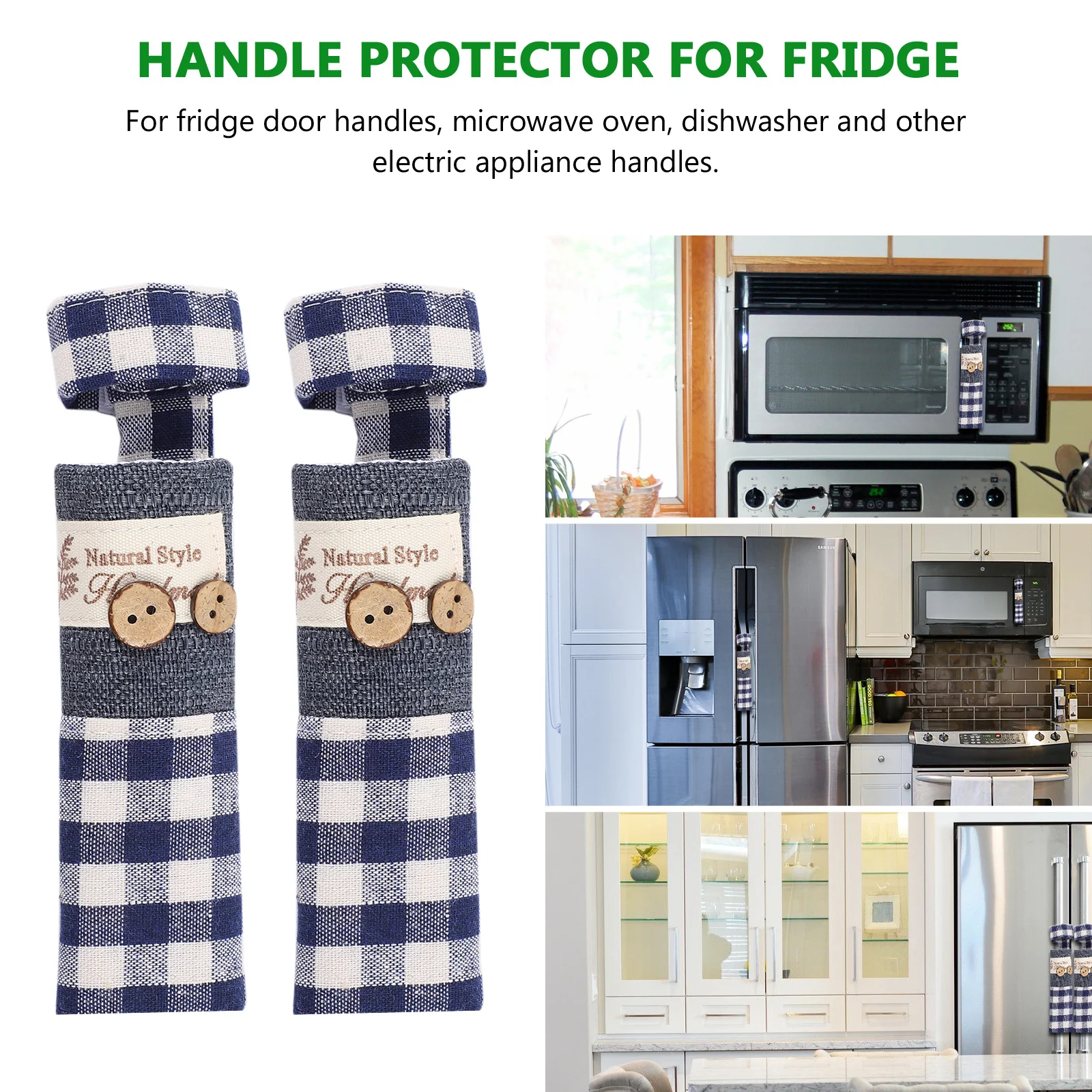 

2Pcs Refrigerator Handle Cover Cotton Wrap Gloves Handle Protector for Fridge Microwave Door Appliance Kitchen Decoration Gloves