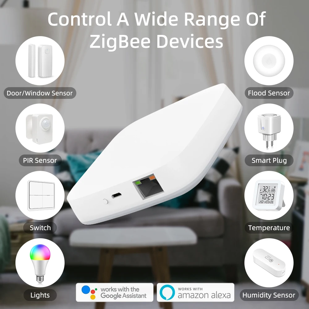 Tuya ZigBee 3.0 Wired Gateway Hub Smart Life APP Wireless Gateway Remote Control Smart Home Bridge Works with Alexa Google Alice