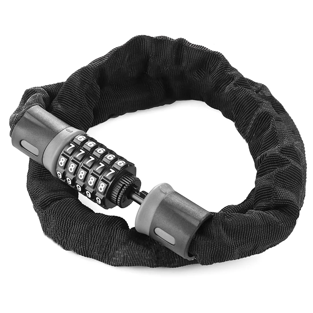 

HeavyDuty CombinationChainLock HighSecurity AntiTheftBikeLock Resettable5DigitPassword CableLock forMotorcycle Skateboards