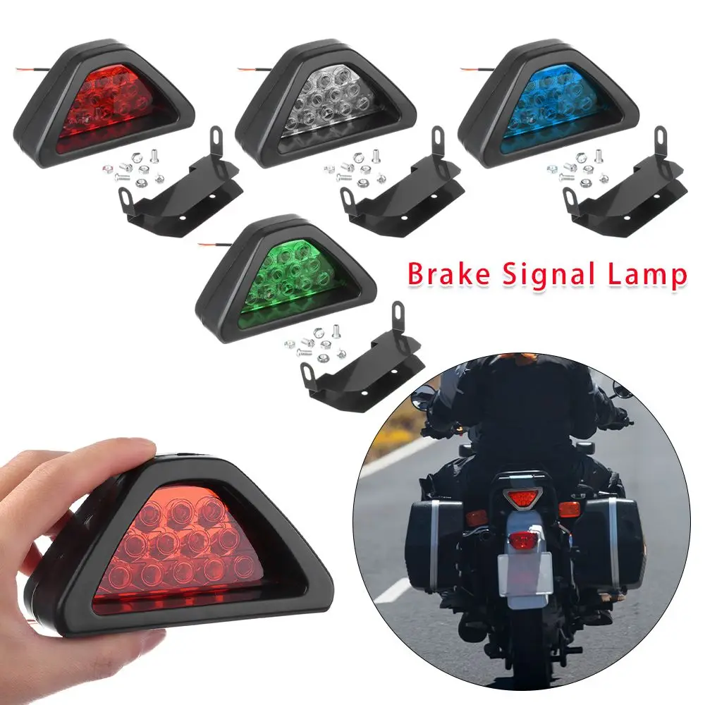 Universal Triangle F1 Style 12LED Rear Fog Light Stop Light Third Brake Lamp Brake Signal Lamp