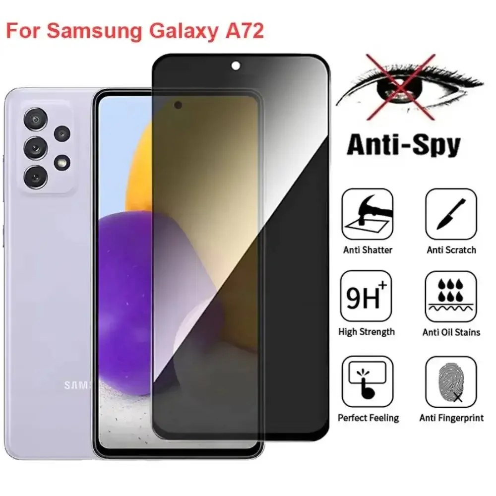 For Samsung Galaxy A72 SM-A725F Anti Spy Privacy Tempered Glass Screen Protector Compatible For Galaxya72 4G Phone Film