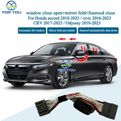 Car Window Close Open+Mirror Folder Sunroof Close+Speed Lock Kit For Honda Civic 16-23/Odyssey 18-23/Accord 18-23/ CRV 17-23