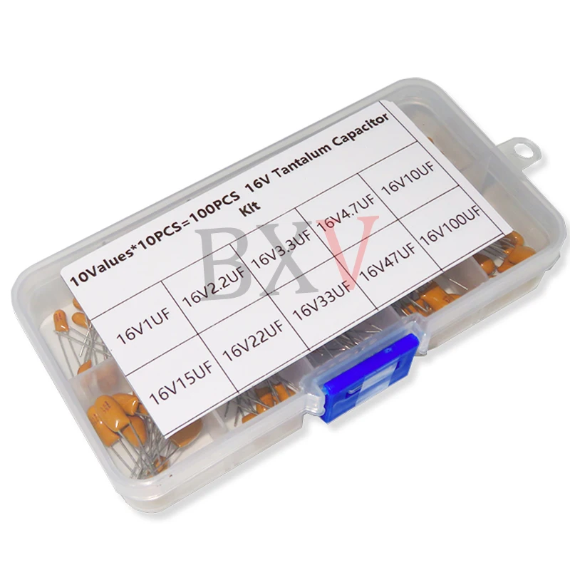 

10Value*10Pcs=100PCS 16V Tantalum Capacitor Assorted Kit Box Assorstment