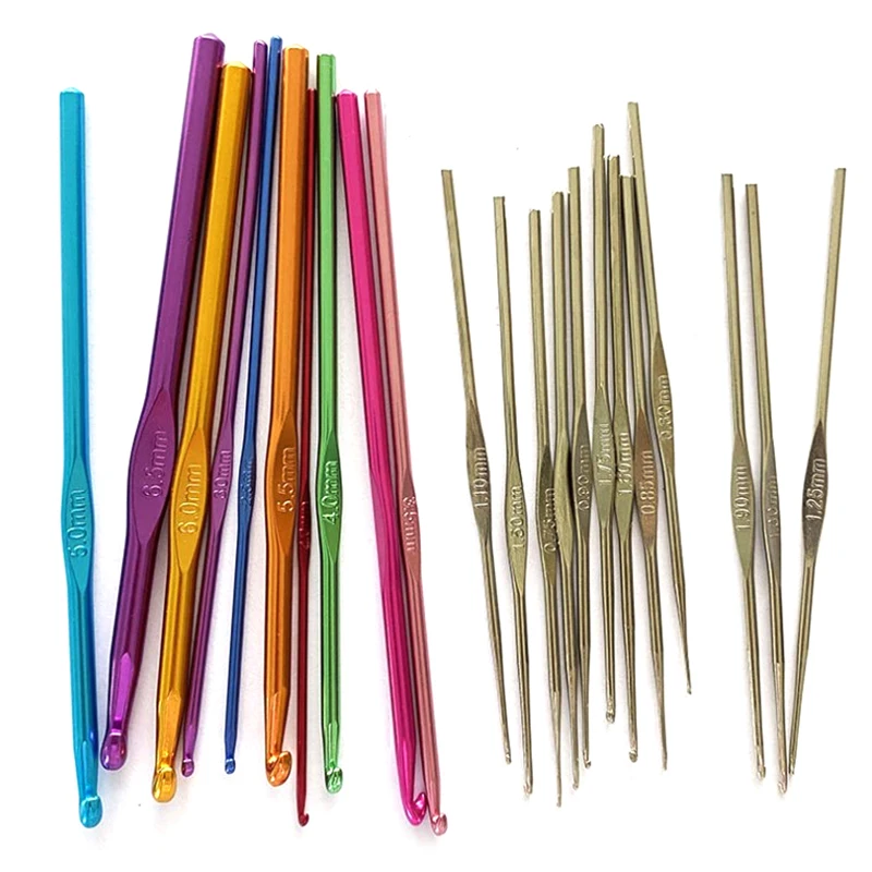 1set Crochet Hooks Kits with Storage Bag Soft Handle Crochet Needles Yarn Weave Knitting Needles Set DIY Weaving Tool 0.5-6.5mm