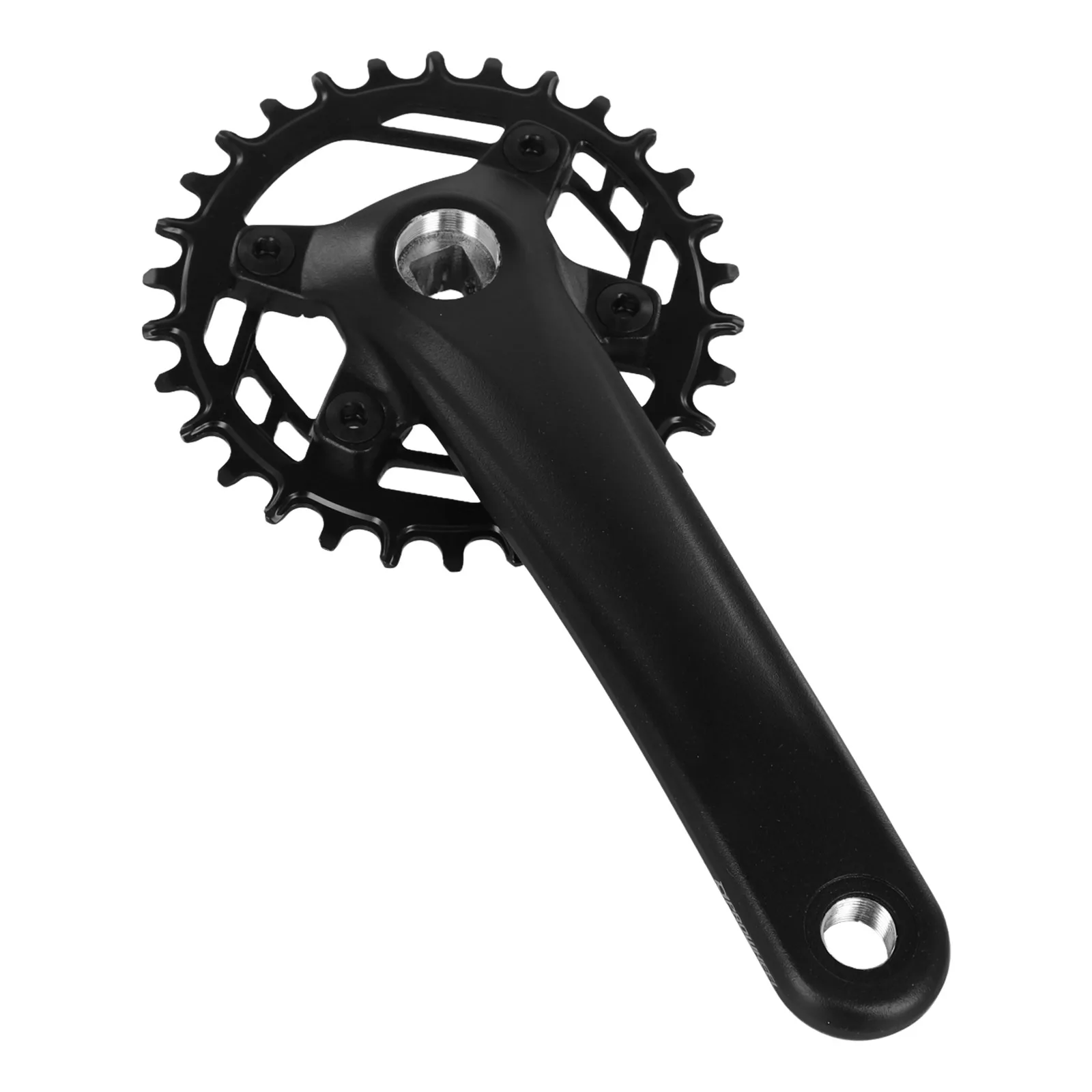 

Aluminum Alloy Bike Crankset Single Speed Design Strong Bearing Capacity Mountain Bike Compatible Rust Proof Crankset
