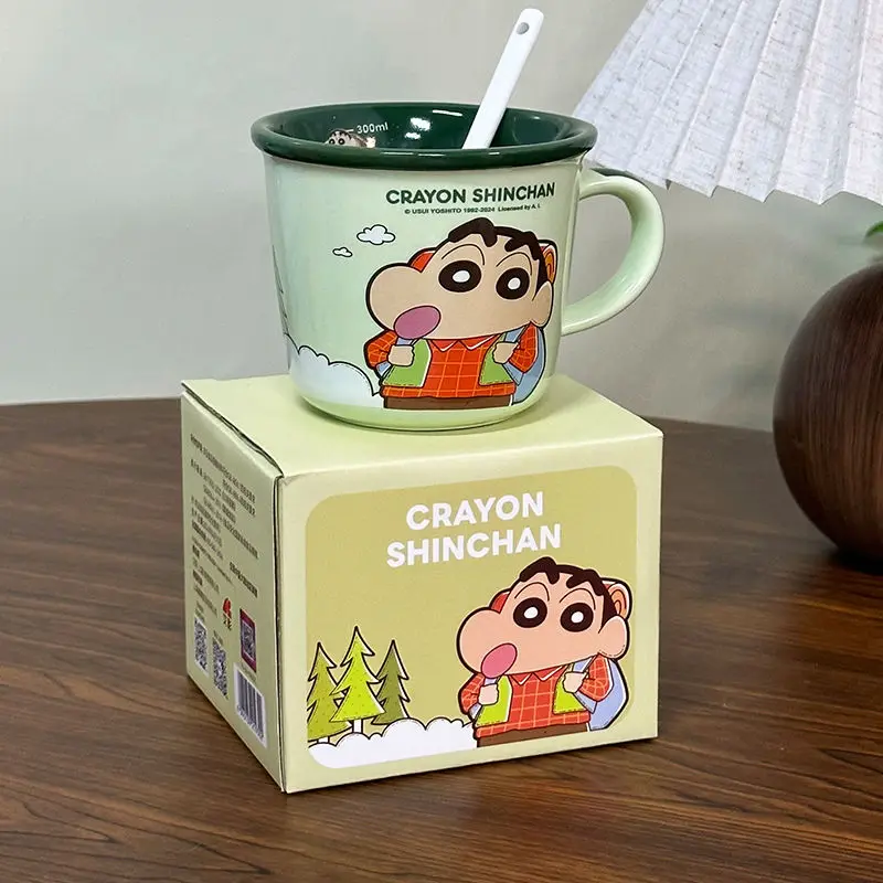 Simpatico cartone animato Kawaii Crayon Shin-Chan autentico tazza di ceramica 2024 nuova tazza d'acqua scala ufficio specifica tazza di caffè tazza di latte regalo