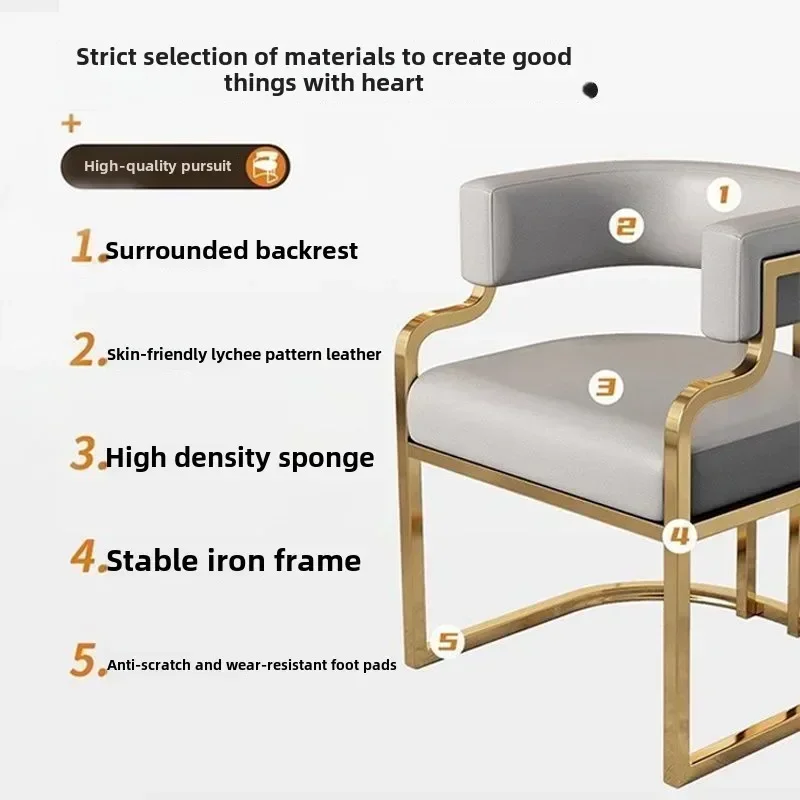 Simple Style, Dining Chair, High-end, Tea Chair, Reception, Mahjong, Sofa, Manicure, Makeup, Chair Dining Room Furniture image 3