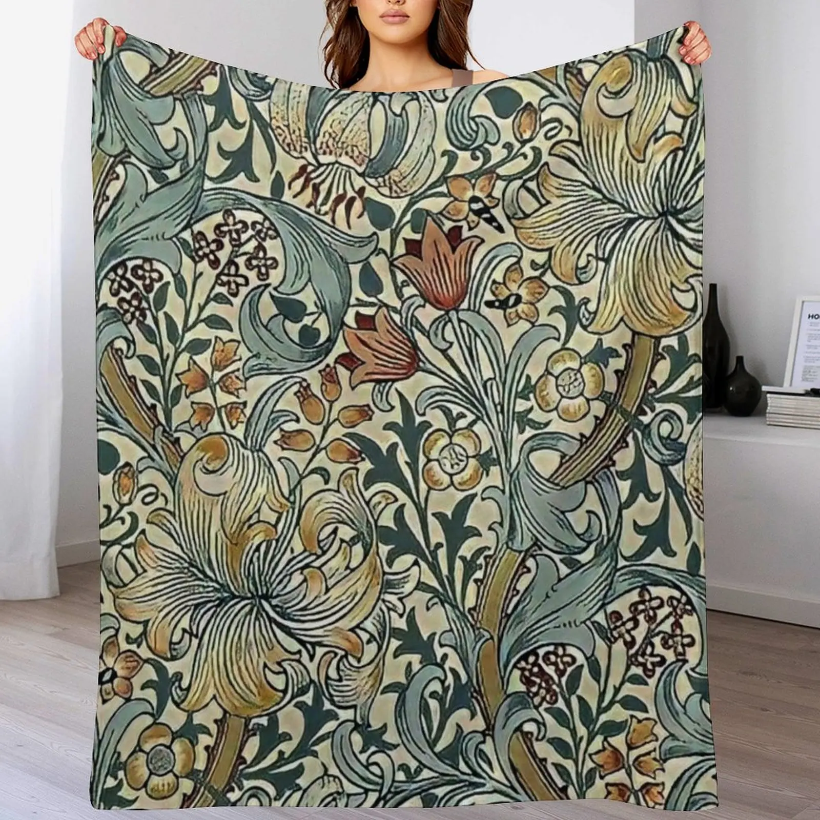 

William Morris - floral design Throw Blanket Furry christmas decoration for babies Blankets