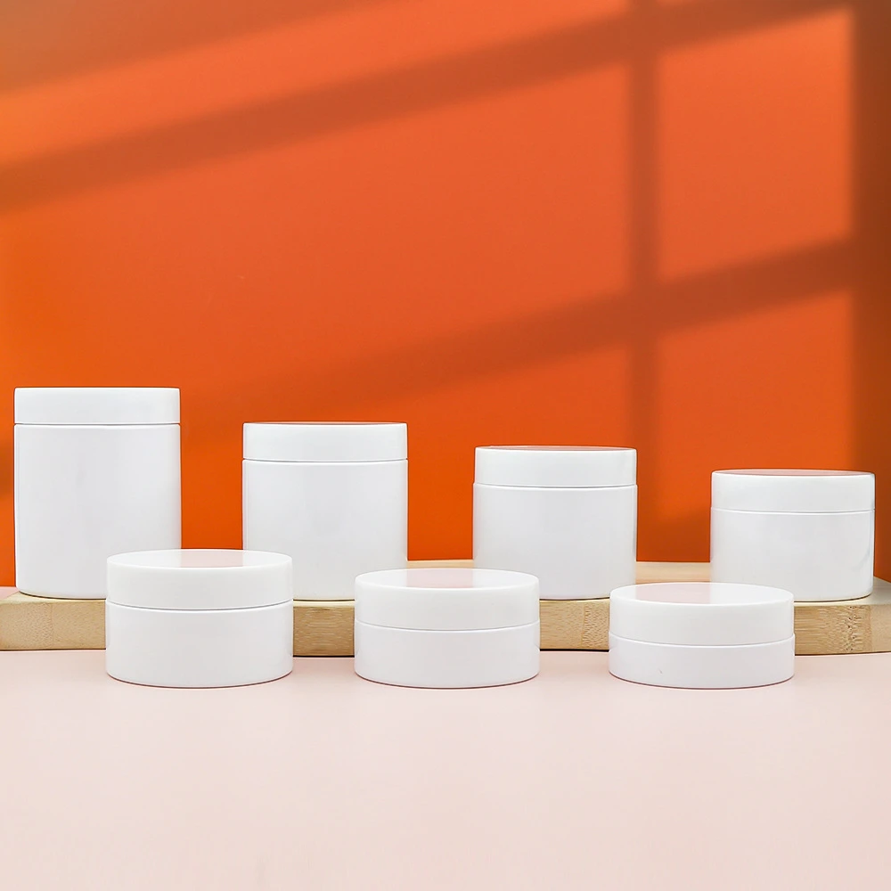 20pcs/lot 50ml-250ml Empty Cream Jar with Lid Plastic Makeup Cream Bottle Facial Mask Pomade Cosmetic Container Refillab