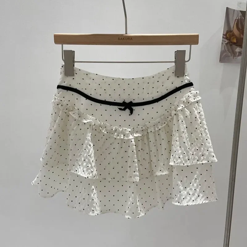 

Sweet Gentle New Korea Chic Polka Dot Skirt Casual Elegant Age Reduction Short Slim Faldas Ball Gown Cake Casual Faldas