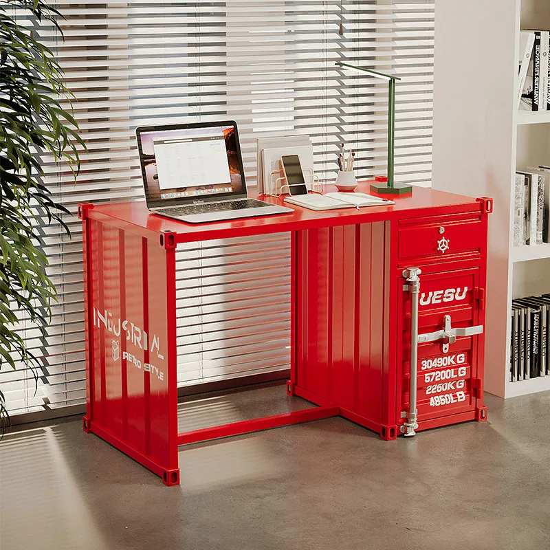 Industrial wind container computer table custom wrought iron desk Internet celebrity studio e-sports table commercial creative