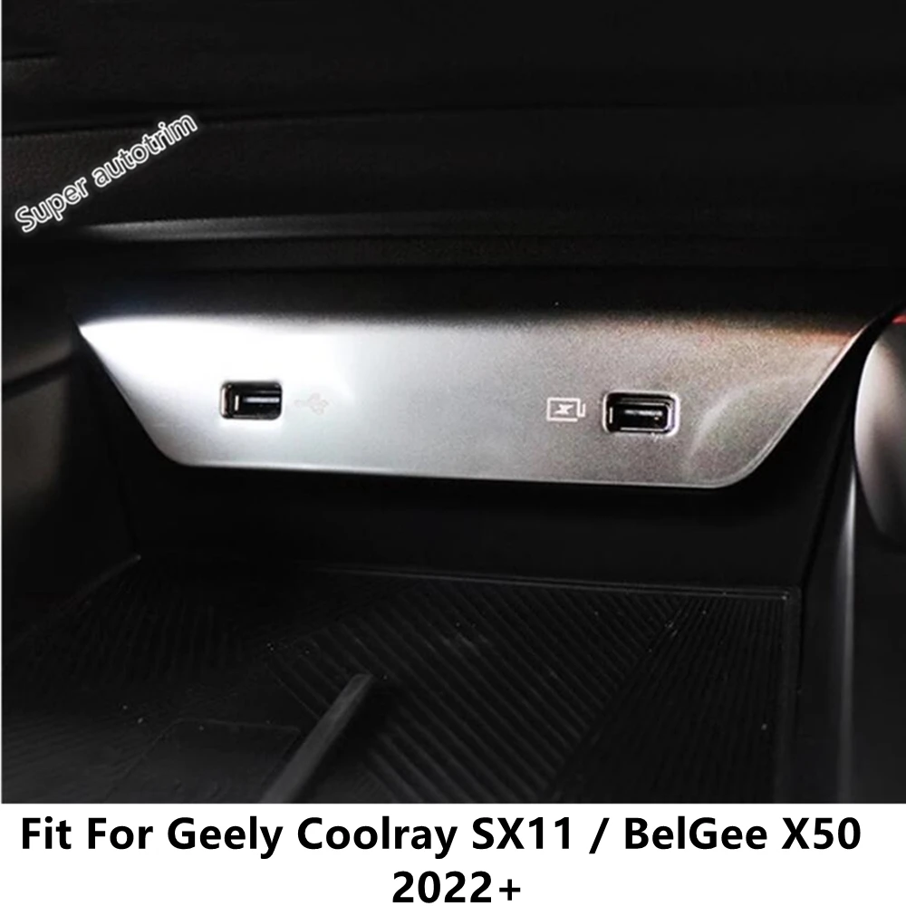 

Car Front Rear Usb Charger Plug Panel Cover Hole Frame Trim For Geely Coolray SX11 / BelGee X50 2022 2023 Interior Accessories