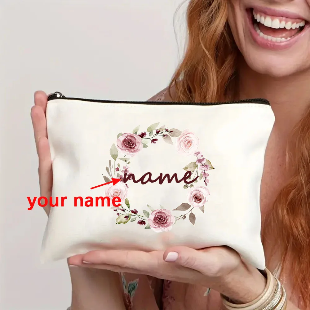 DIY Personalized Artistic Name Lettering Storage Bag Gift  Friends and Besties, Handbag Travel Toiletry Bag Pencil Case