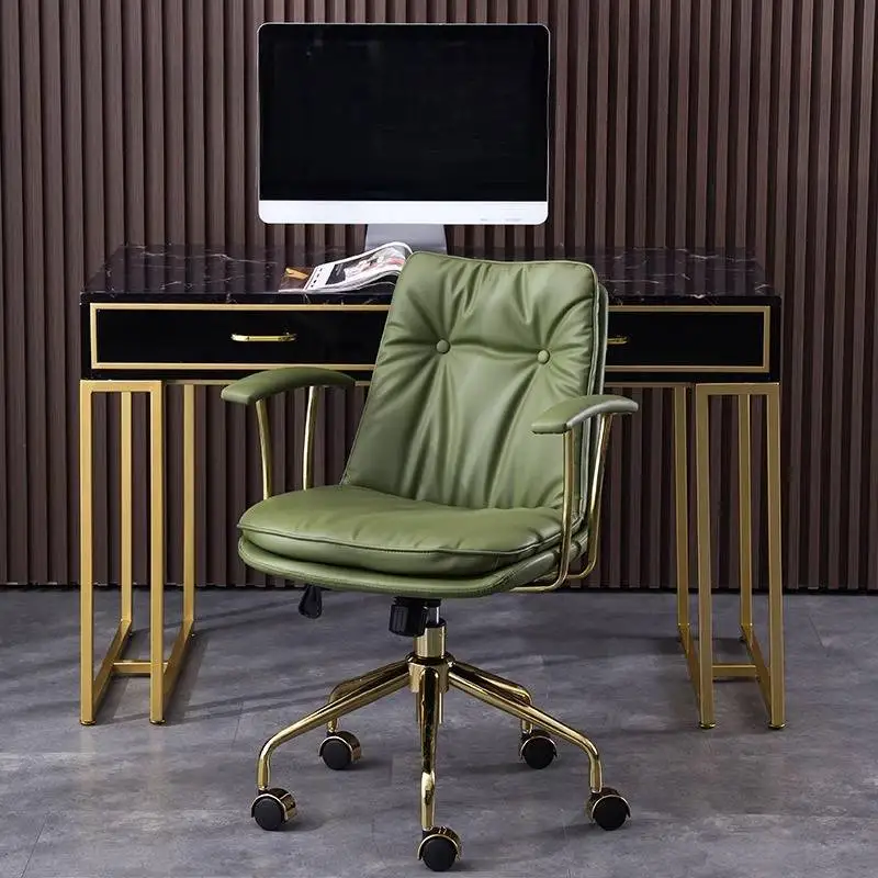 Luxus Roller Bürostuhl Besucher Moderne Gold Studie Drehbare Bürostuhl Ergonomische Hohe Bequeme Silla De Escritorio Sessel