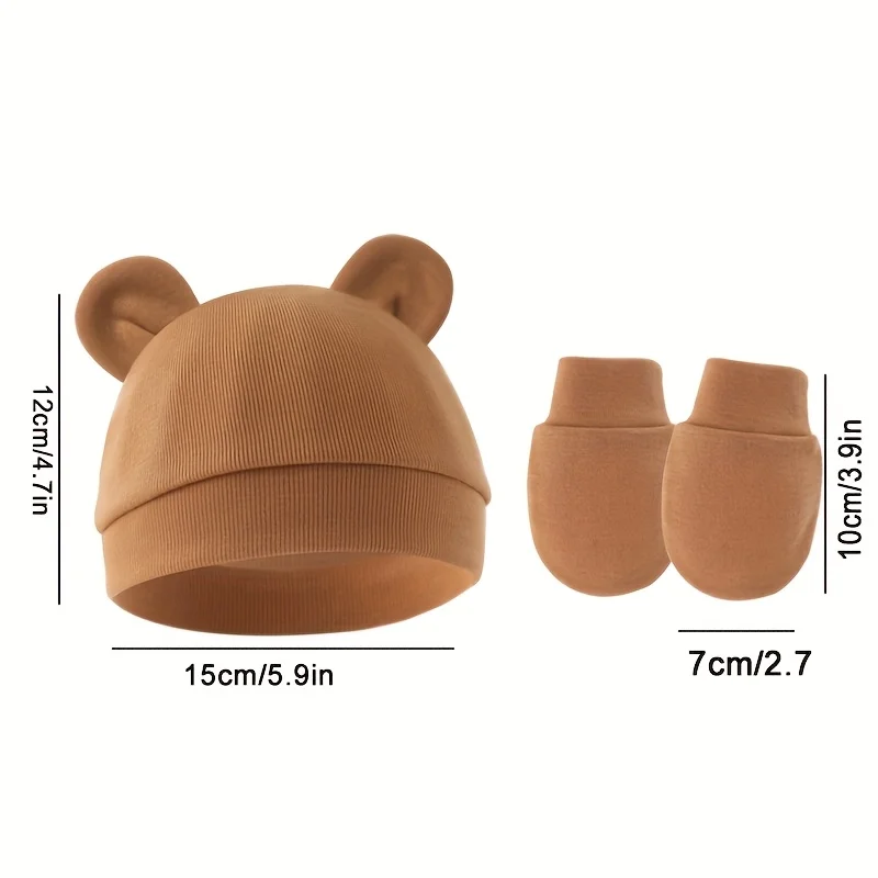 طفلة قبعة قفازات مجموعة القطن قبعة الوليد للفتيات اكسسوارات الطفل قبعة طفل رضيع بونيه القبعات هدية المولود الجديد