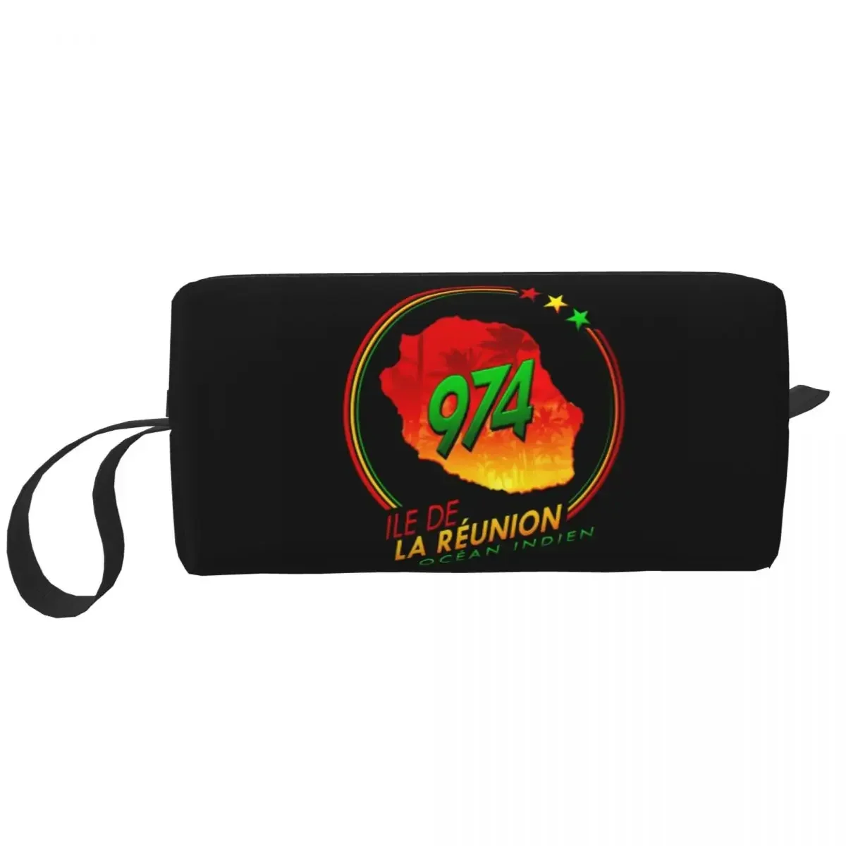 974 Reunion Island Cosmetic Bag Women Cute Large Capacity Ile De La Reunion Makeup Case Beauty Storage Toiletry Bags