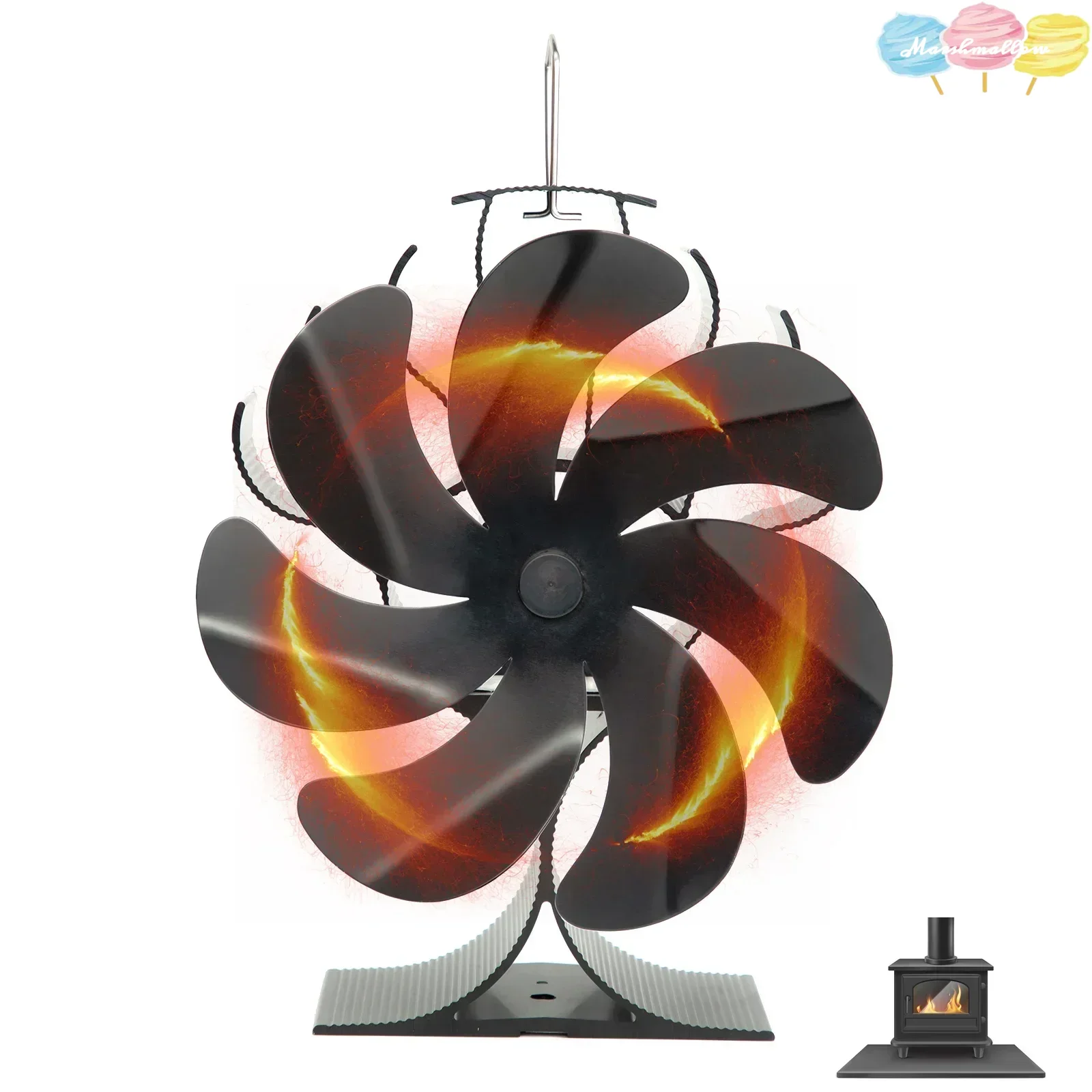 Fireplace Fan 7 Blades Stove Fan Powerless  Energy Efficient Fan With Overheating Protection Stoves Accessories Home Accessories