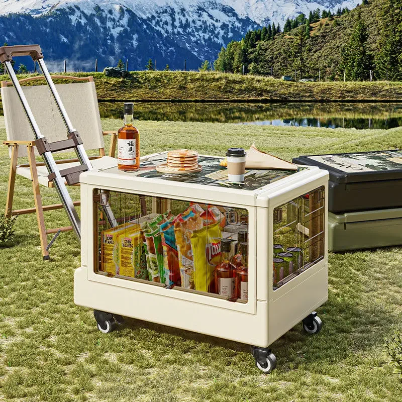 

Camper trolley storage box foldable large supermarket household portable small trolley