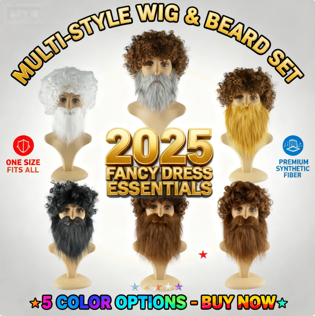 

Halloween Party Performance Large Bearded Wig Set African Costume Props Santa Claus Costume Set