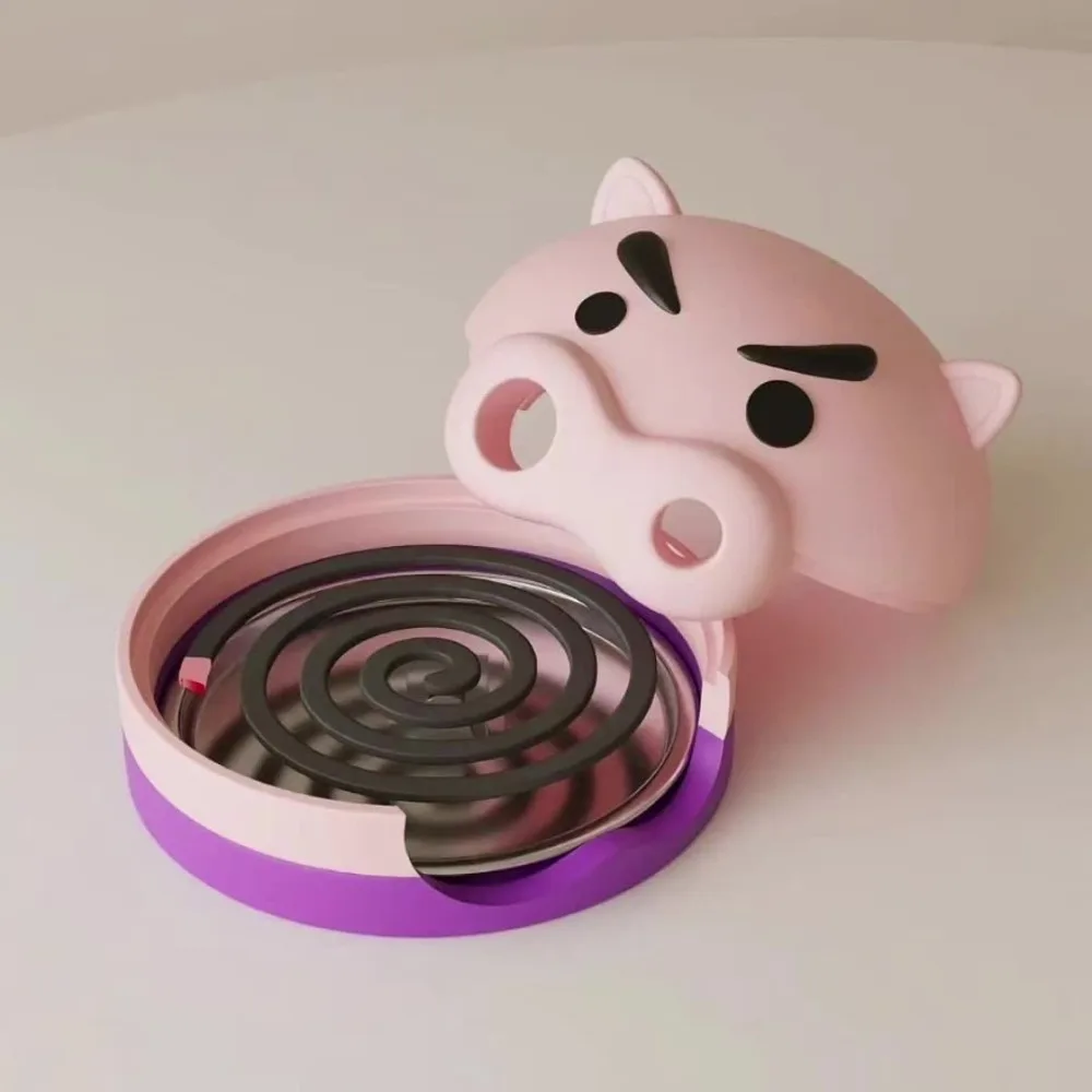 

C2 Modern Pig Mosquito Coil Holder With Tray Ornaments Sandalwood Incense Burner Box Fashion Anti-Mosquito Mosquito Repellent