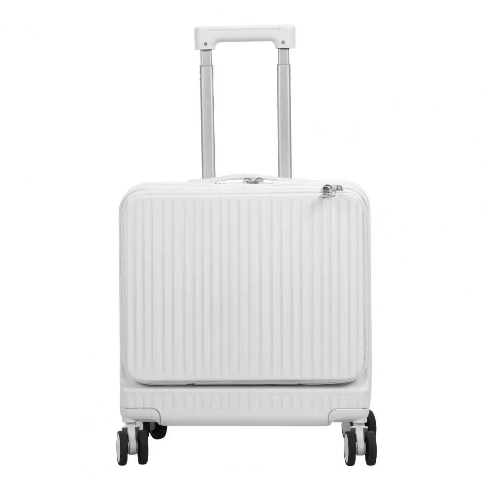 18 Inch Hardside Suitcase, Front Opening Carry On Luggage, Hard Shell Spinner Wheel Luggage with Cup Holder, USB Port, Phone Sta