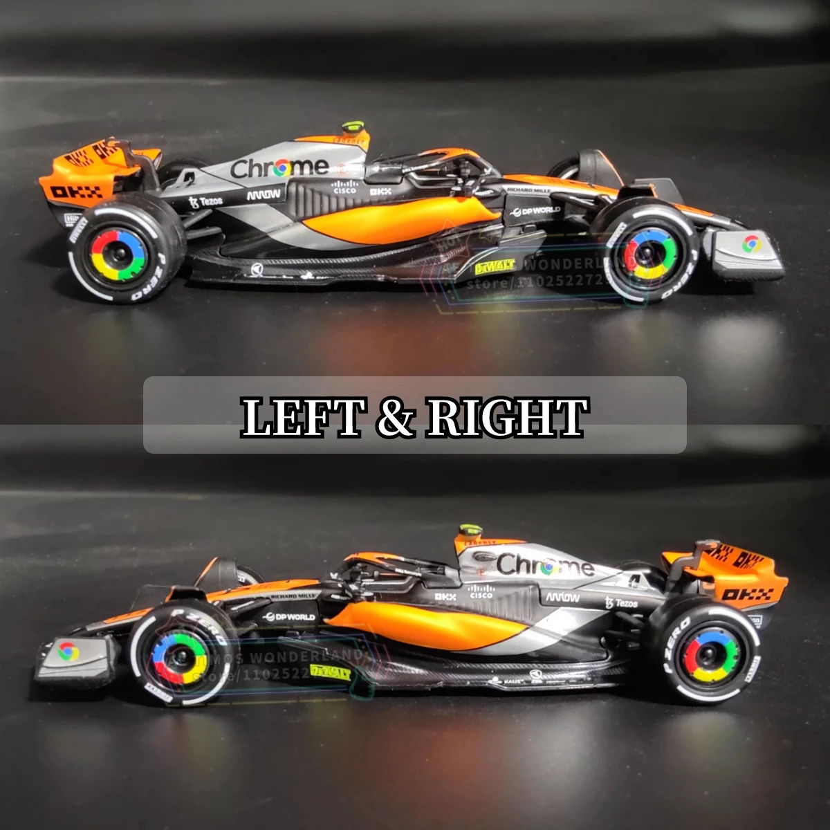 Bburago 1:43 F1 2023 British GP Mclaren MCL60 Replica Car Model Signature Showcase Formula 1 Toy Miniature Art Figure Xmas Gift