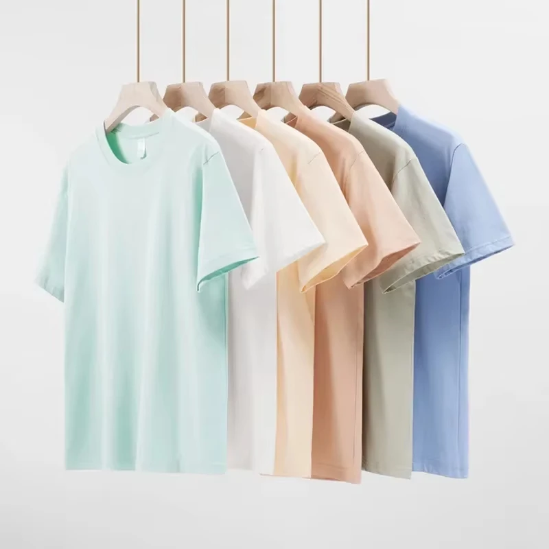 Blank Solid Color Men's and Women's Multi-color Oversized Loose Casual Short Sleeved T-shirt for Daily Street Wear