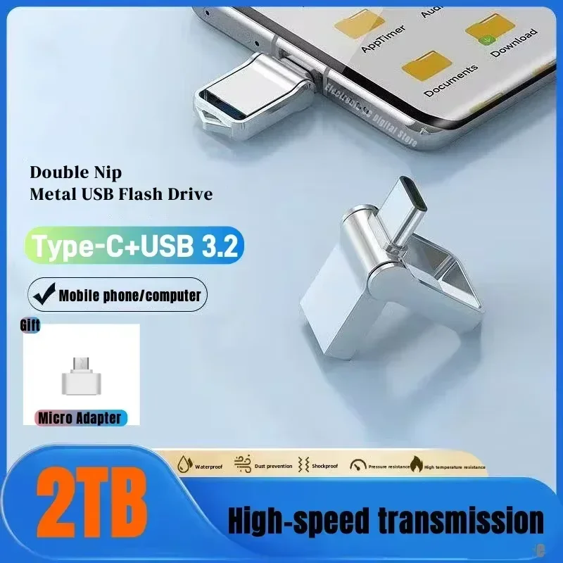 محرك فلاش Xiaomi USB 3.2 2 تيرا بايت عالي السرعة واجهة من النوع C ثنائي الاستخدام ذاكرة فلاش 1 تيرا بايت عصا للهاتف ويندوز الكمبيوتر جديد #3