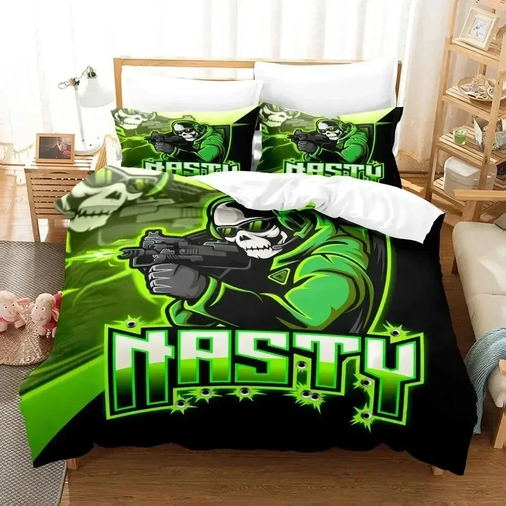 Luxury New 3D Print Game Call of Duty Emblem Logo Bedding Set Duvet Cover Bed Set Quilt Cover Pillowcase Queen Boy Adult Bedding