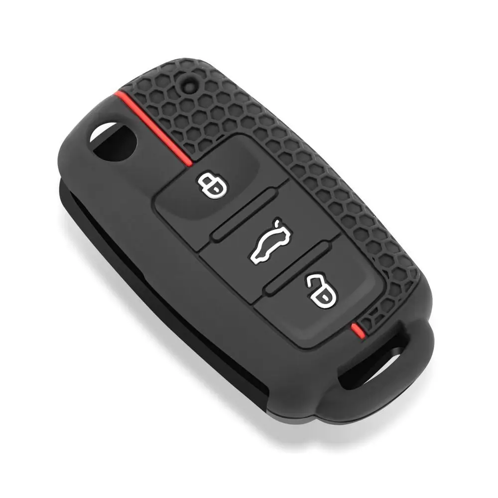 

3 Pcs Silicone Car Key Chain Holder Remote Easy Installation Key Ring Shell 3 Button Waterproof Key Chain Cover Case Driver