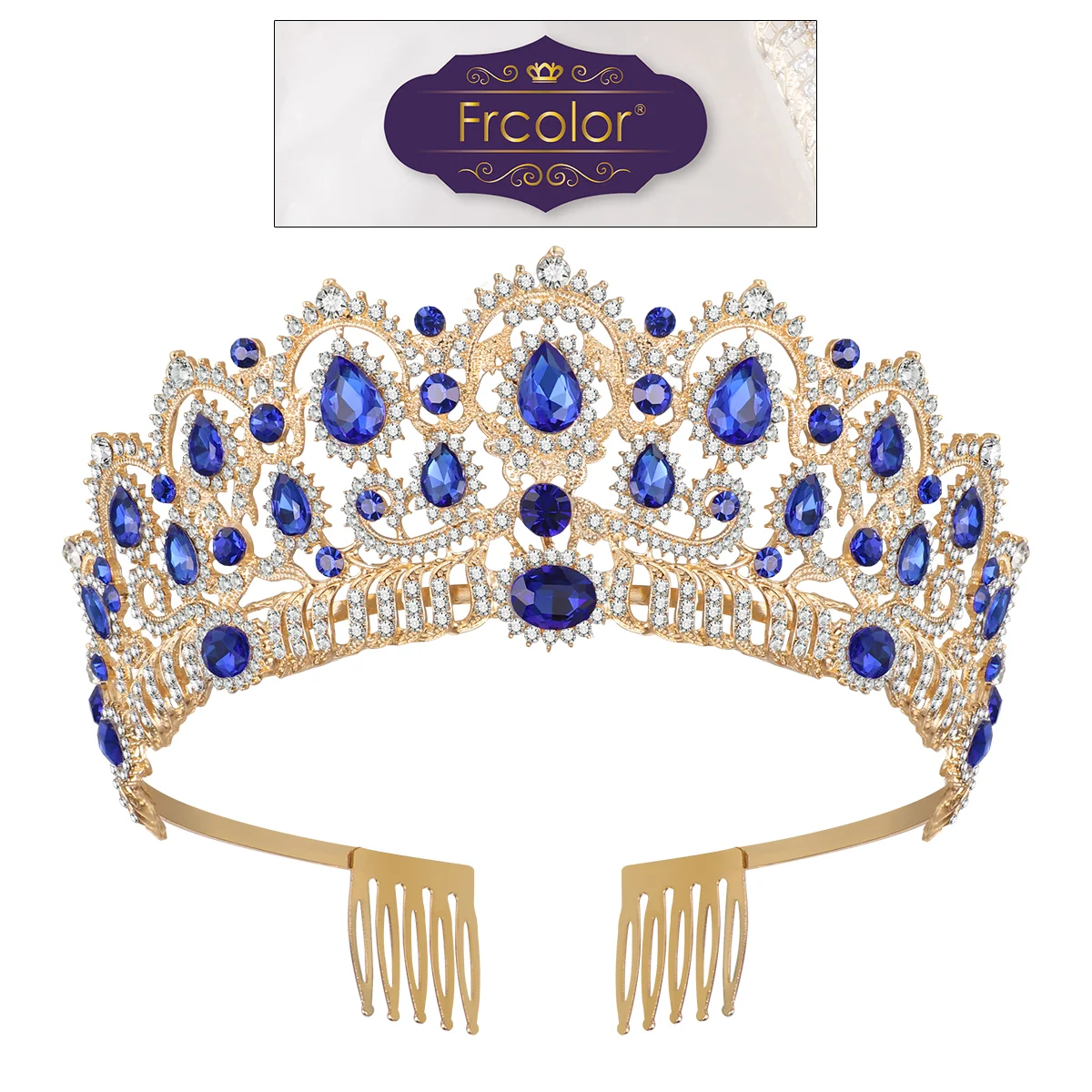 Corona in stile coreano blu The for Women Baroque Leisure Beauty Tiara Queen Series