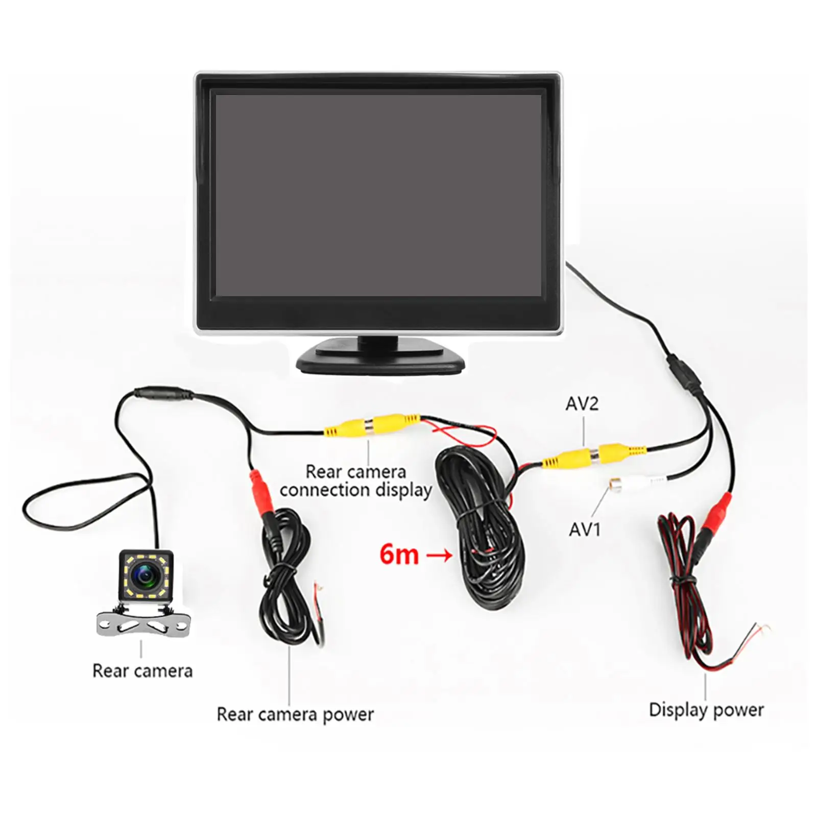 5-Inch 8 LED Car Monitor Camera Parking Camera Super Slim Fit for Car Truck