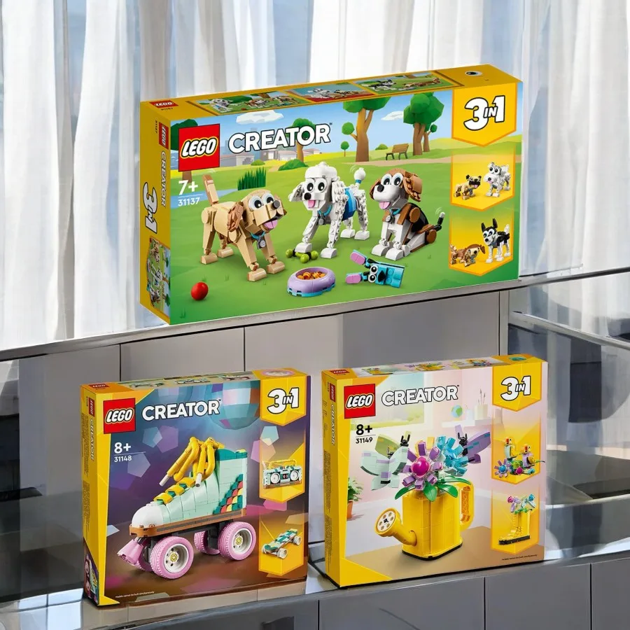 31137/31148/31149 LEGO 31137 Creative 3-in-1 Cute Dog Building Toy Set, Suitable as a Gift for Children Aged 7 and Above