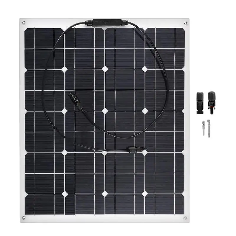 150W 18V Solar Panel Kit Complete PET Semi-flexible Monocrystalline Solar Board Home Outdoor DIY Battery Power with Controller