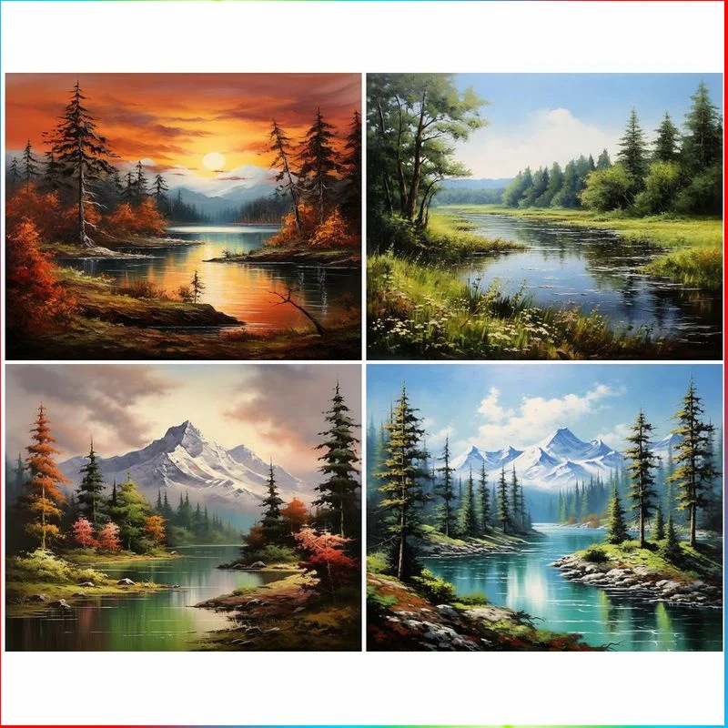 

GATYZTORY 5D Diamond Painting DIY Rhinestone Embroidery Intermountain Landscape Mosaic Diamond Art Handicraft Home Decor Gift